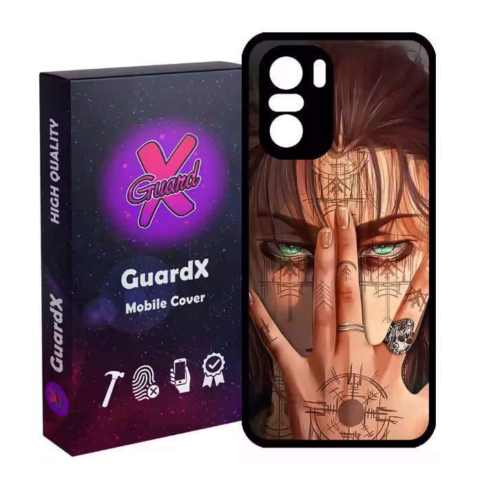کاور گارد ایکس طرح Eren Anime مدل Glass10449 مناسب برای گوشی موبایل شیائومی Poco F3/MI 11X/MI 11X Pro/Redmi K40/K40 Pro