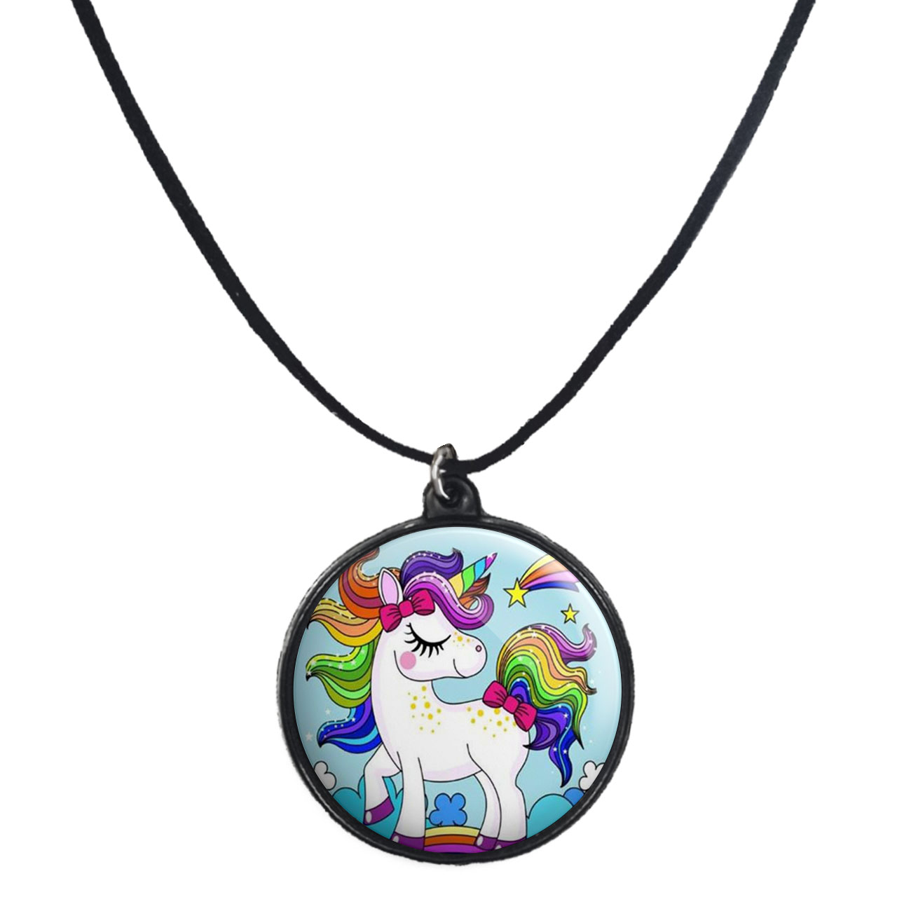 گردنبند پرمانه طرح یونیکورن کد pmb.2943مدل دو طرفه