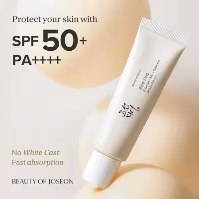 کرم ضد آفتاب بیوتی آف جوسان سبک و بی رنگ مناسب انواع پوست spf50