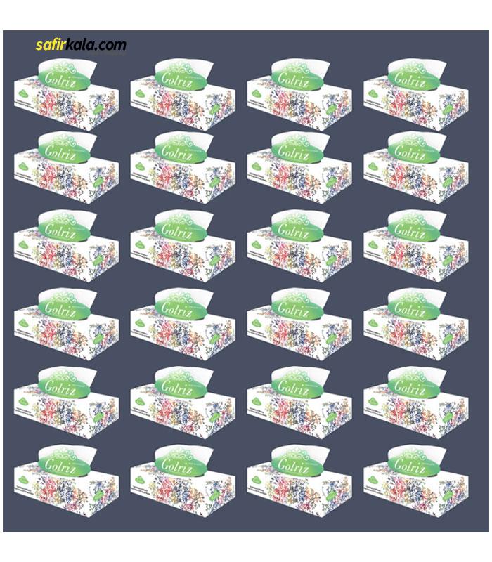 دستمال کاغذی 100 برگ گلریز مدل جوانه بسته 24 عددی