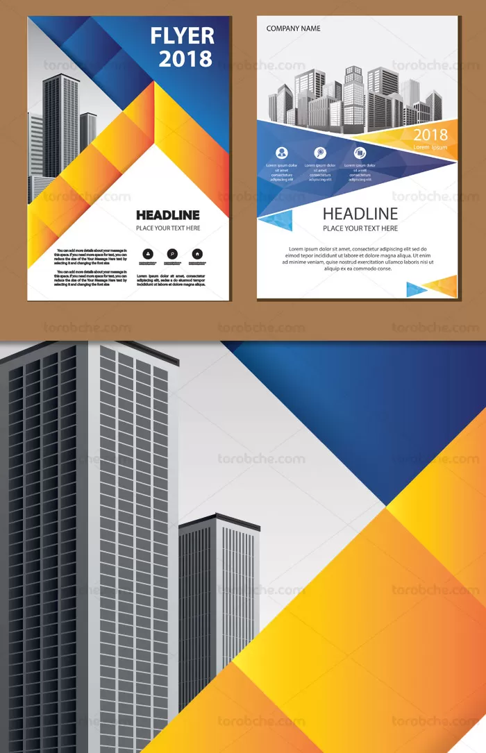 وکتور تراکت خلاقانه دو طرفه املاک و مستقلات | گرافیک با طعم تربچه