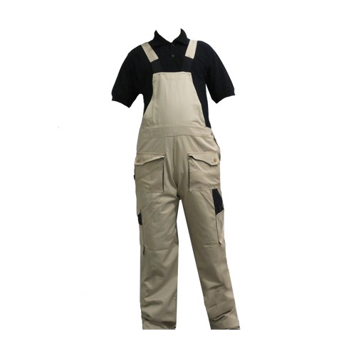 لباس کار دو بند کتان مشکی و کرم