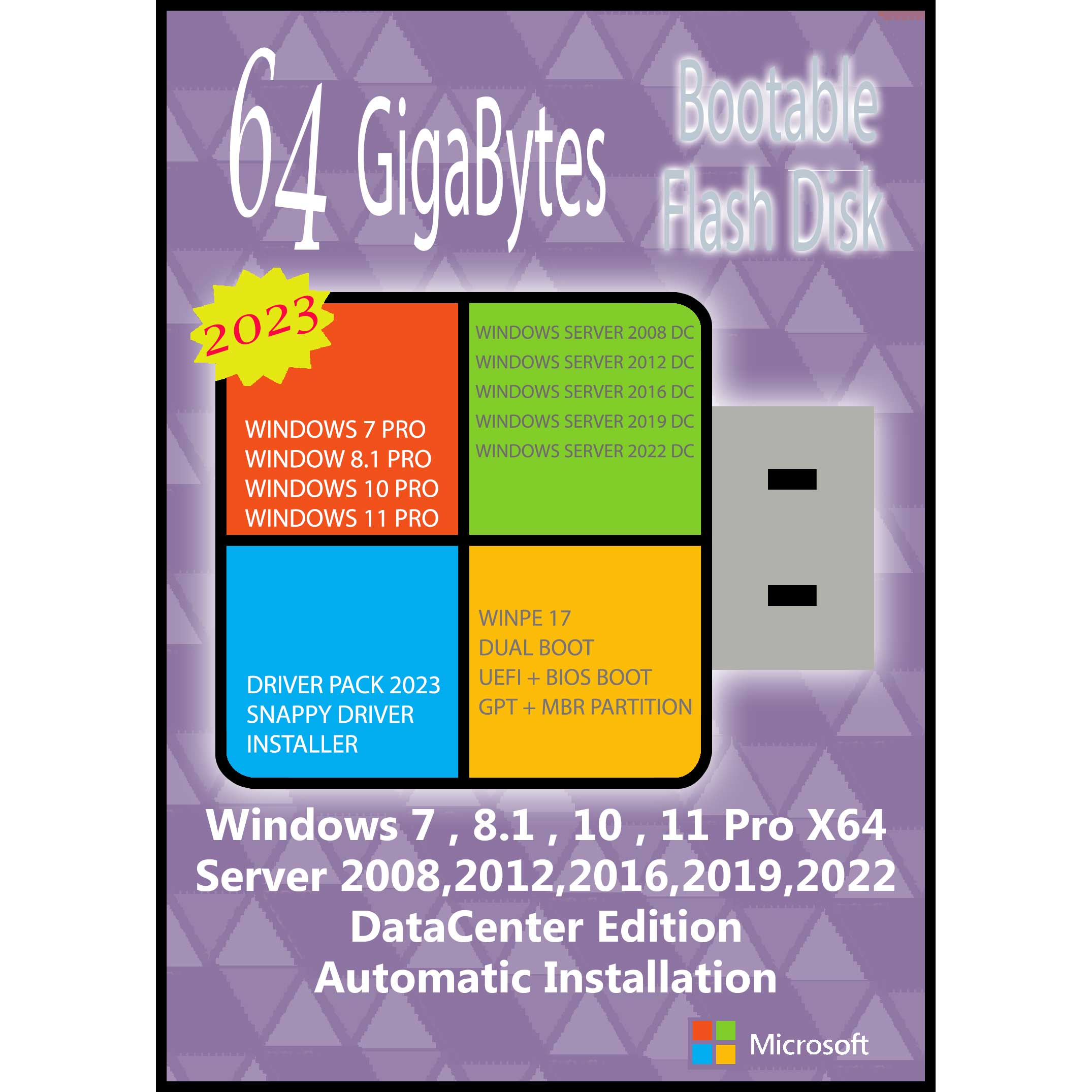 سیستم عامل Windows 7 8.1 10 11 Pro Server DC X64 - 9In1 - Driver Pack 2023 نشر مایکروسافت 