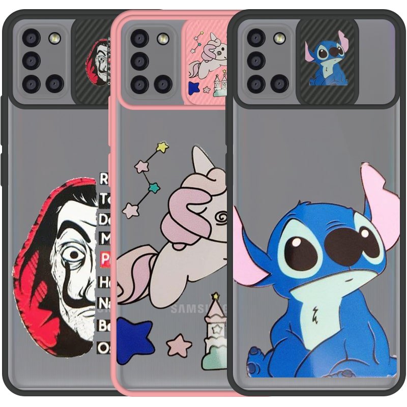 قاب طرحدار دخترانه و پسرانه مناسب برای گوشی Samsung Galaxy A31 مدل ماکرو شیلد محافظ لنزدار فانتزی