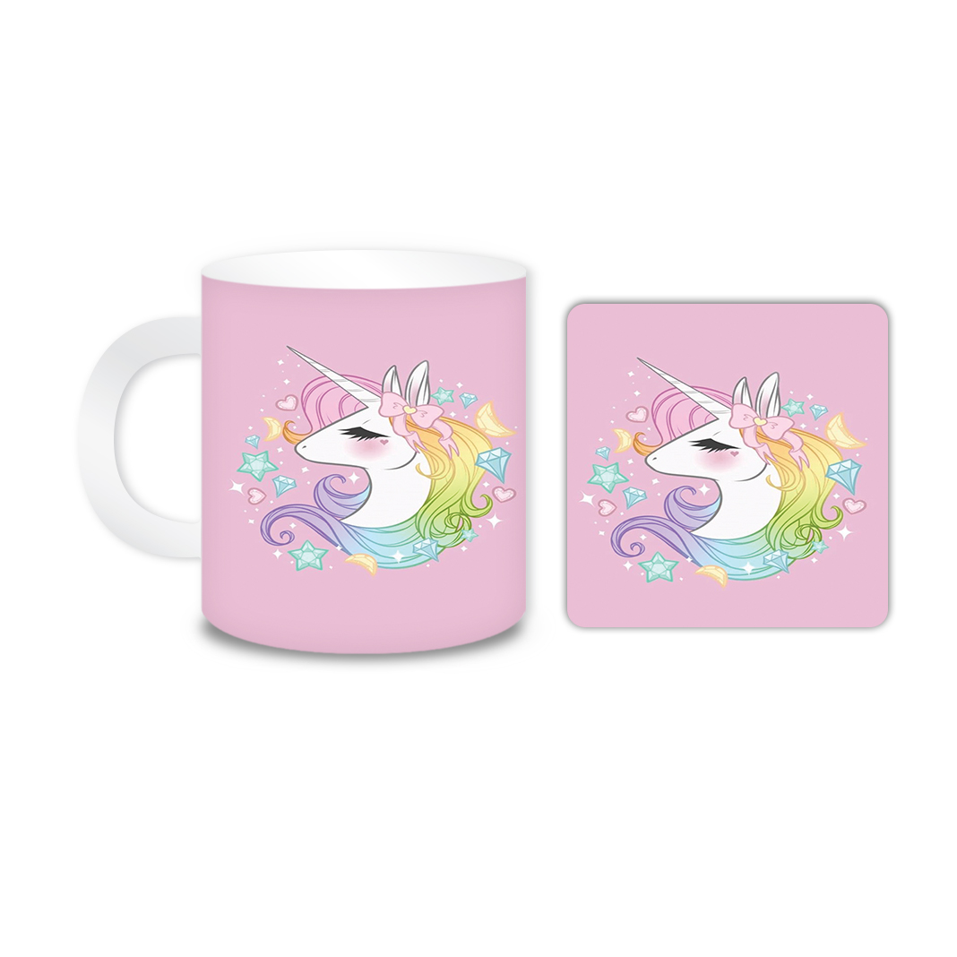 ماگ مدل یونیکورن کد 1696 به همراه زیر لیوانی