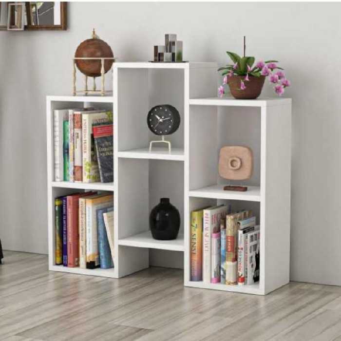 کتابخانه آیدا در دو رنگ سفید و گردویی زیبا و جادار | choobsub