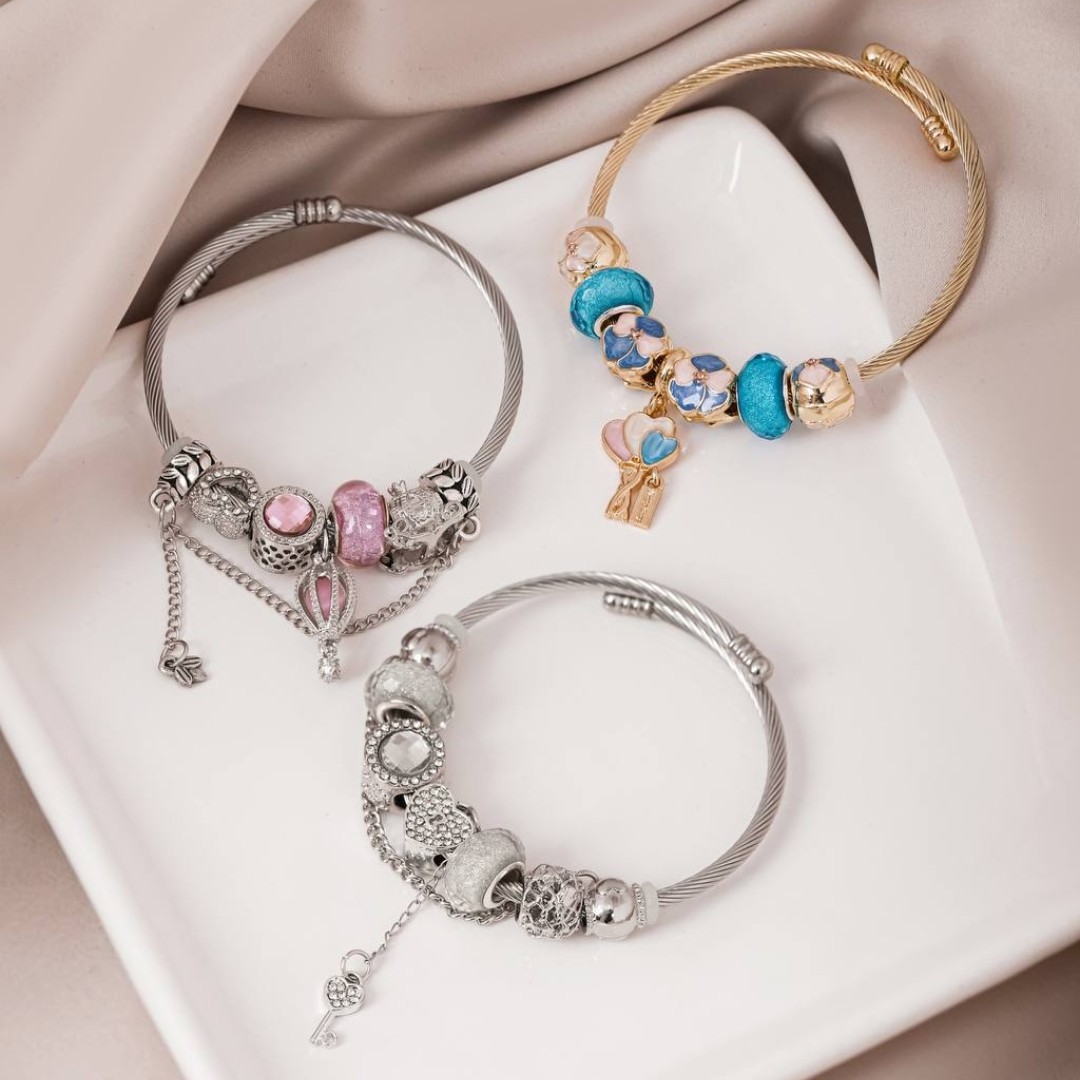 دستبند های پاندورا استیل رنگ ثابت و ضد حساسیت