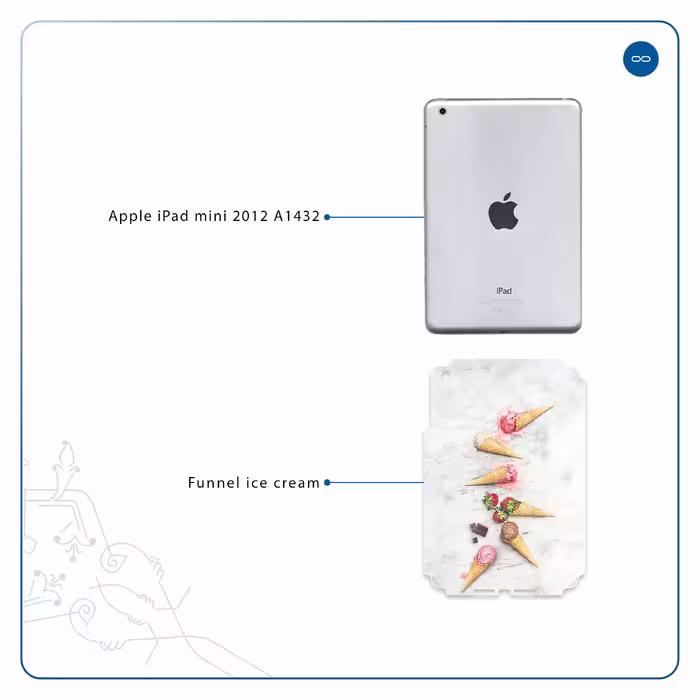 برچسب پوششی ماهوت مدل Funnel ice cream مناسب برای تبلت اپل iPad mini 2012 A1432