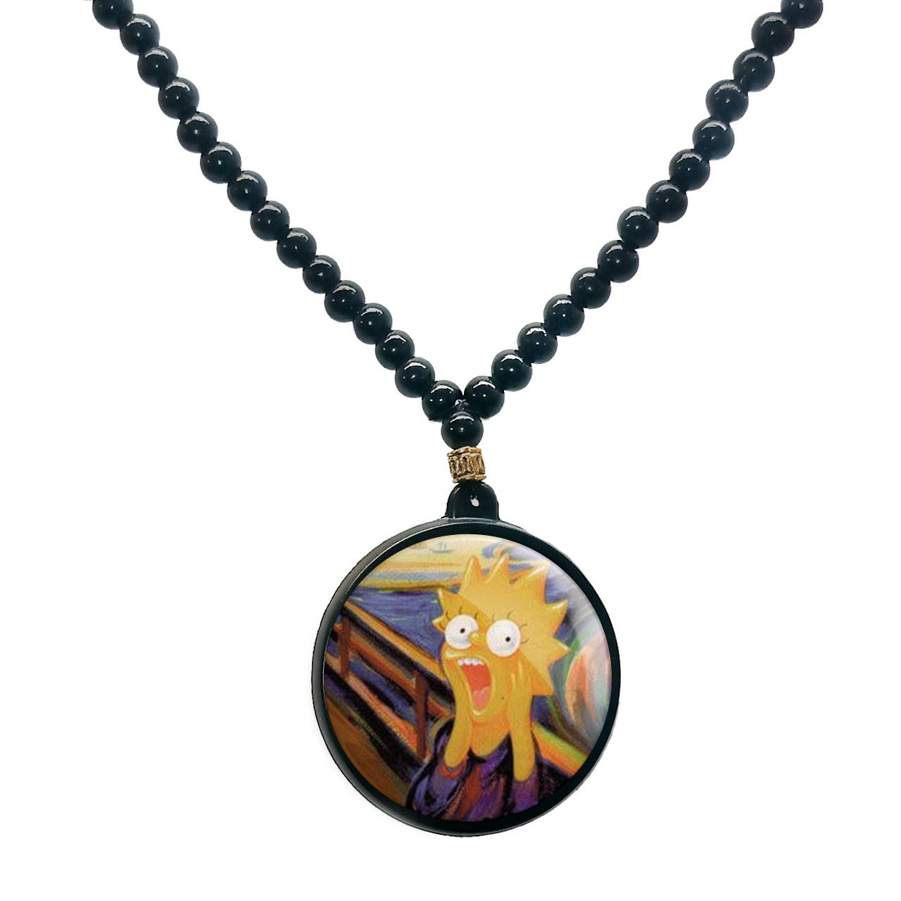 گردنبند پرمانه طرح سیمپسون ها کد pmd.21275 مدل دو طرفه