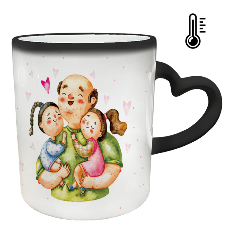 ماگ حرارتی مدل دسته قلبی طرح روز پدر کد 14