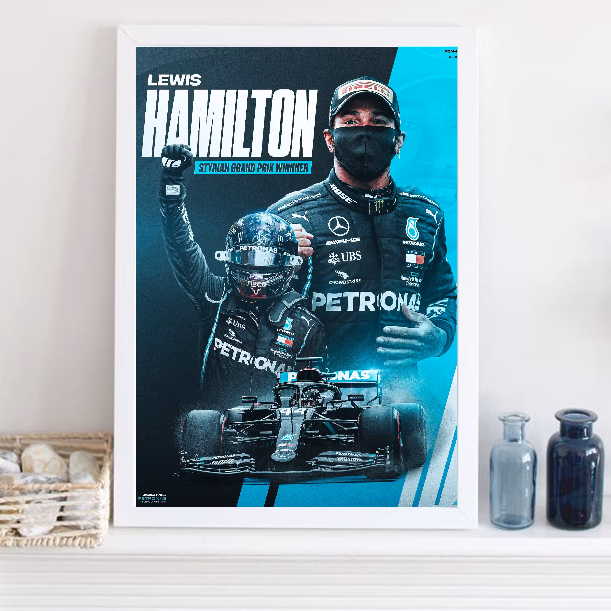 تابلو مدل فرمول یک لوئیس همیلتون Hamilton کد LA-F1G1023