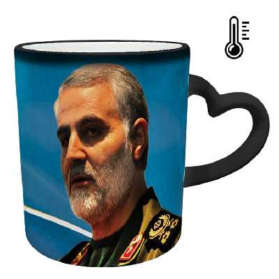 ماگ حرارتی مدل دسته قلبی طرح سردار سلیمانی کد 58