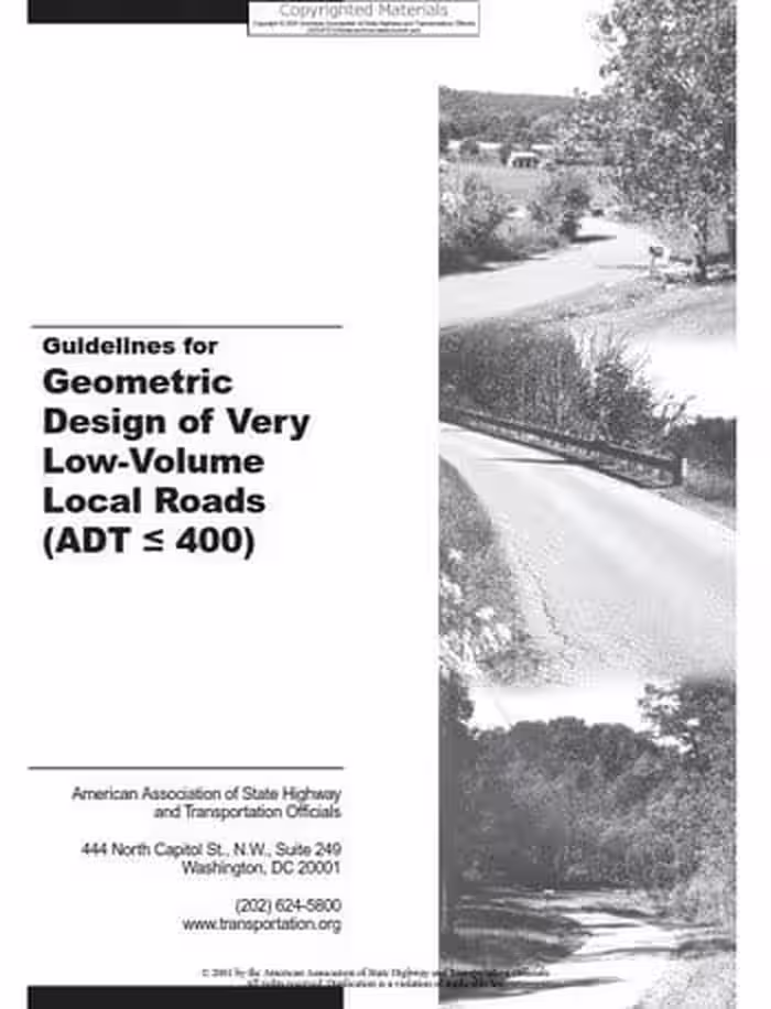 󾕇 دانلود کتاب AASHTO, Guidelines for Geometric Design of Very Low-volume Local Roads, 2001 - دانلود کتاب های دانشگاهی