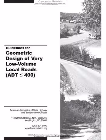 󾕇 دانلود کتاب AASHTO, Guidelines for Geometric Design of Very Low-volume Local Roads, 2001 - دانلود کتاب های دانشگاهی