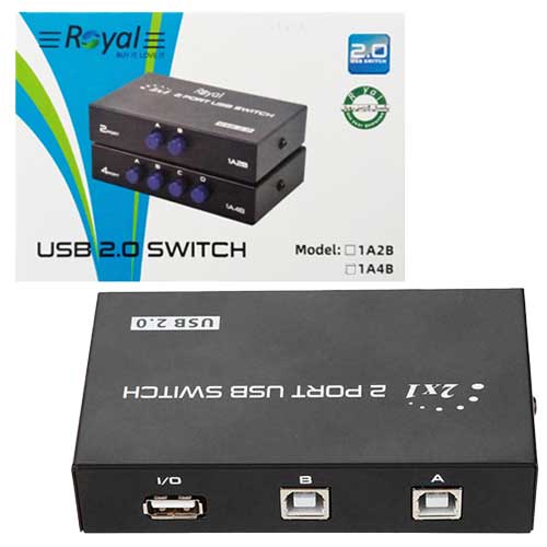 دیتا سوییچ ROYAL USB 2PORT - یاسین کامپیوتر