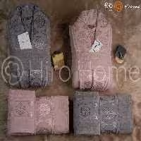 حوله ست دو نفره مودنا رنگ فیلی و کالباسی