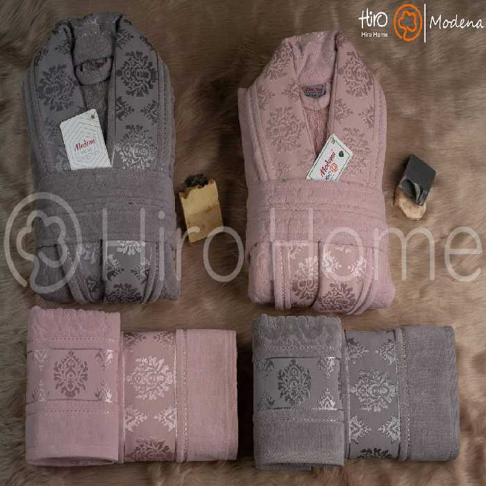 حوله ست دو نفره مودنا رنگ فیلی و کالباسی