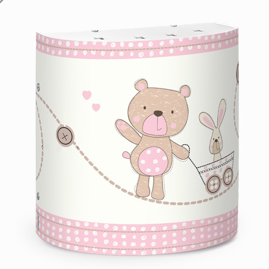 چراغ دیواری کودک طرح خرس و خرگوش کد 9580