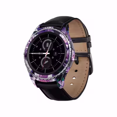 برچسب ماهوت طرح Purple_Flower مناسب برای ساعت هوشمند سامسونگ Galaxy Gear S2 Classic