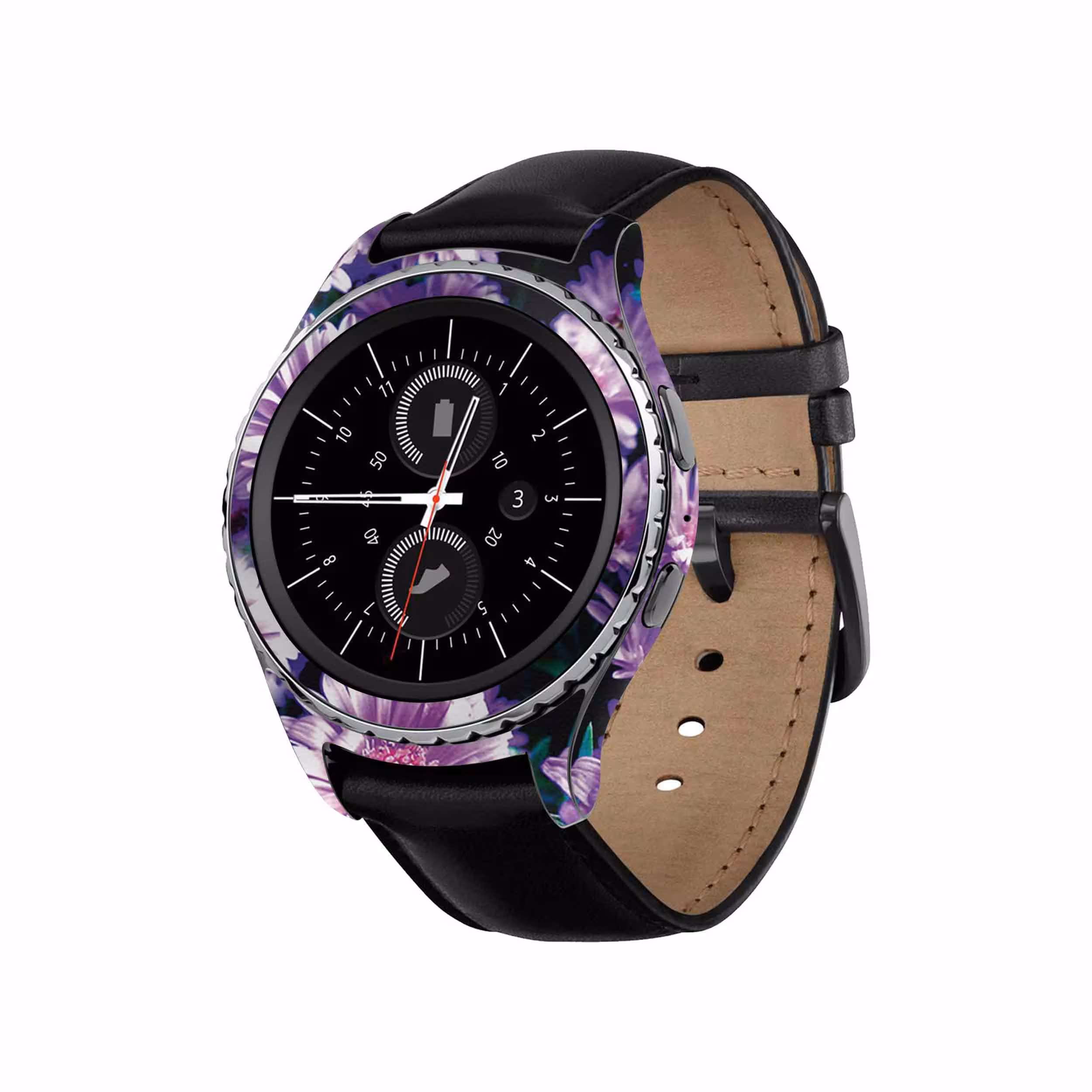 برچسب ماهوت طرح Purple_Flower مناسب برای ساعت هوشمند سامسونگ Galaxy Gear S2 Classic