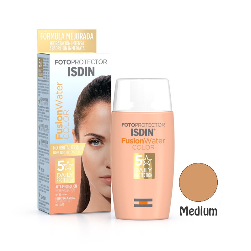 ضد آفتاب فاقد چربی رنگی متوسط ایزدین SPF 50 - فروشگاه میرکمالی