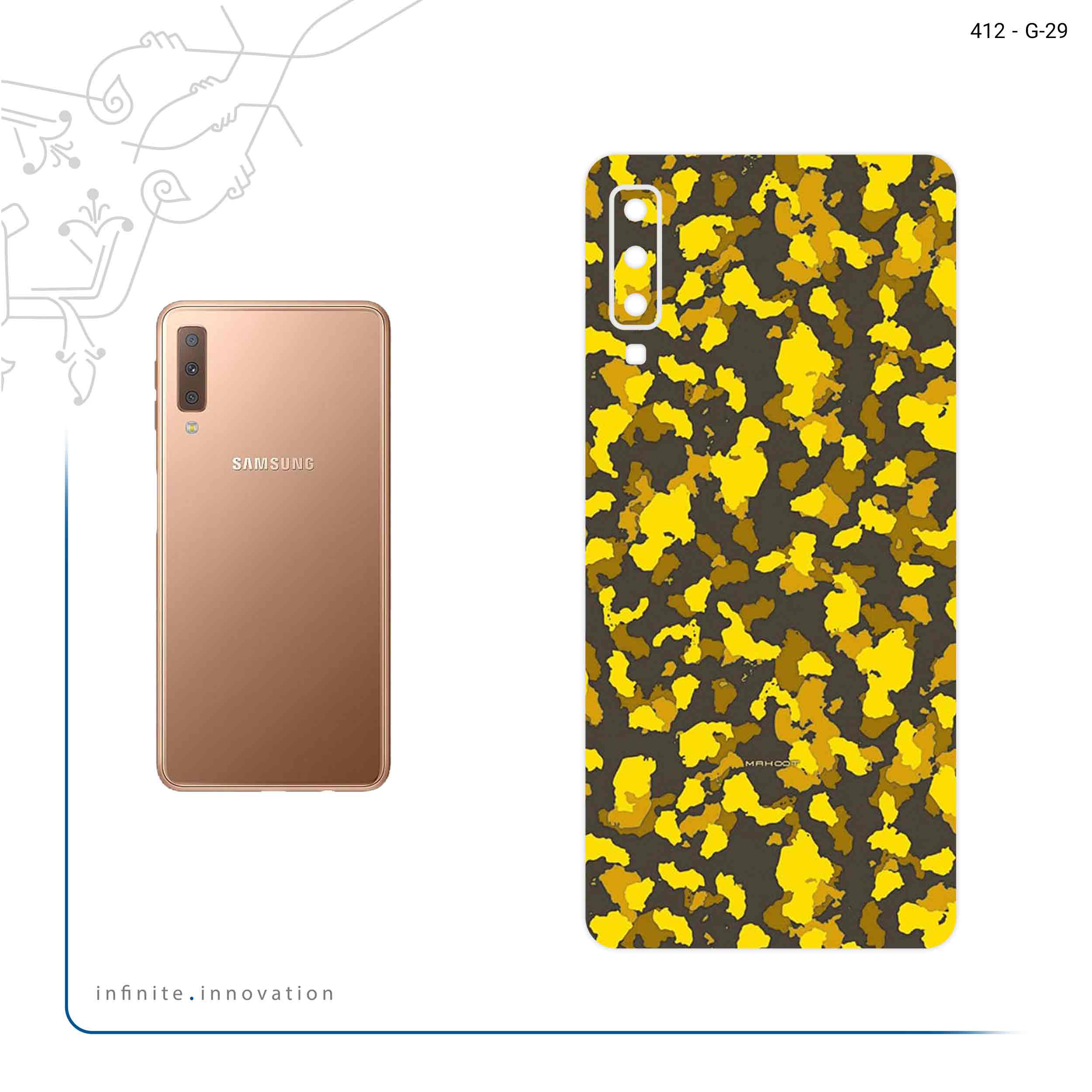 برچسب پوششی ماهوت مدل Yellow Infantry Army مناسب برای گوشی موبایل سامسونگ Galaxy A7 2018