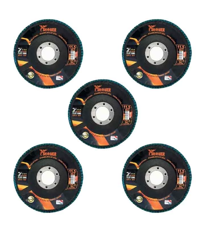 سنباده فلاپ دیسک شومر مدل P120 کد 115 بسته 5 عددی