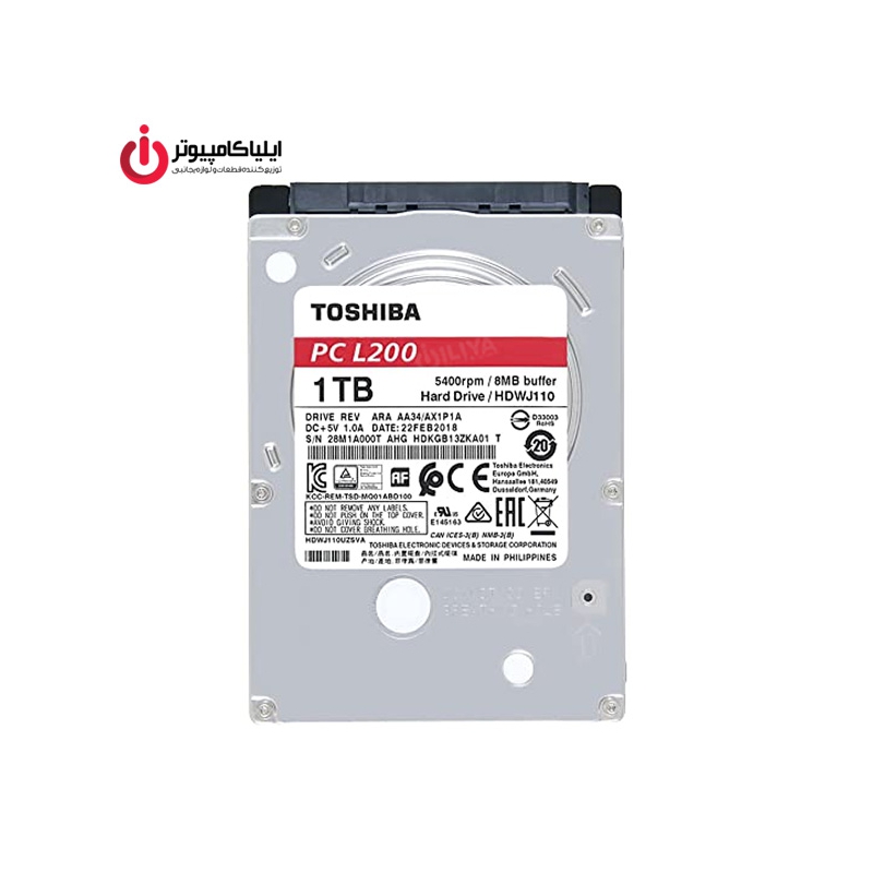 هارد دیسک اینترنال نوت بوک توشیبا مدل L200 ظرفیت 1 ترابایت