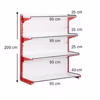 خرید و قیمت قفسه سوپری‌ خودایست 4‌‌ طبقه 95x25 ارتفاع 200 - قفسه‌بندی وکیلی