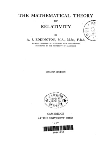 خرید و دانلود نسخه کامل کتاب Mathematical Theory of Relativity