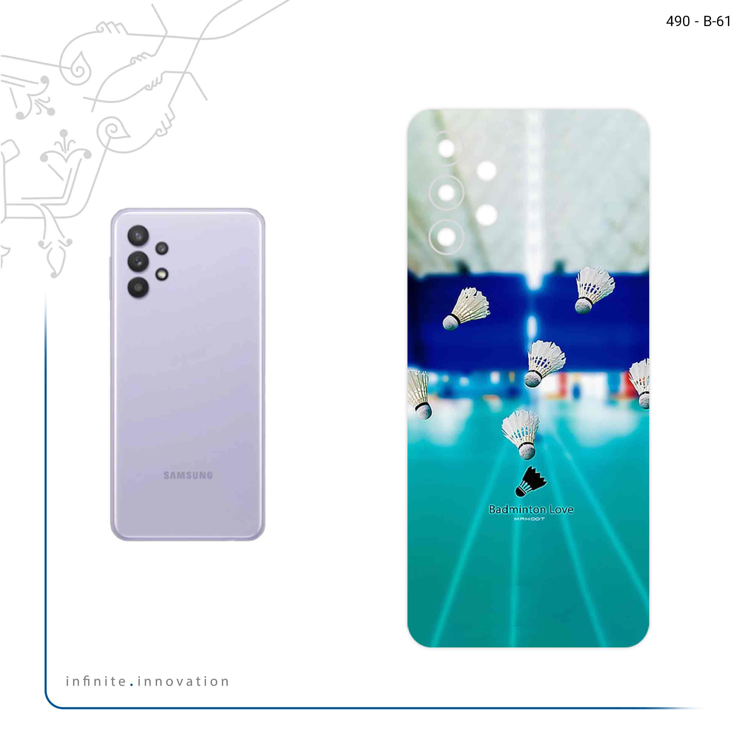 برچسب پوششی ماهوت مدل Badminton مناسب برای گوشی موبایل سامسونگ Galaxy A32