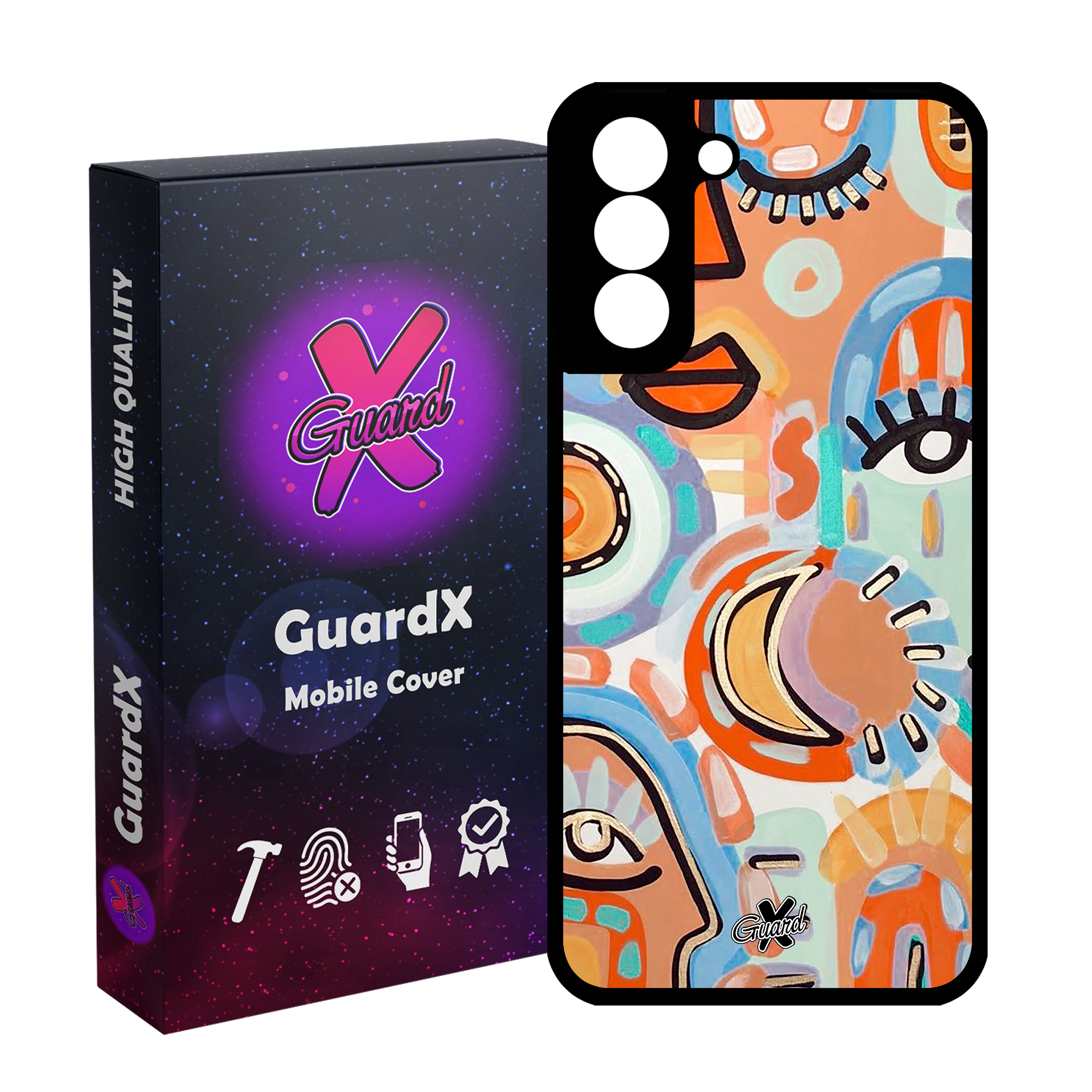 کاور گارد ایکس طرح چهره مدل Glass10431 مناسب برای گوشی موبایل سامسونگ Galaxy S21 FE