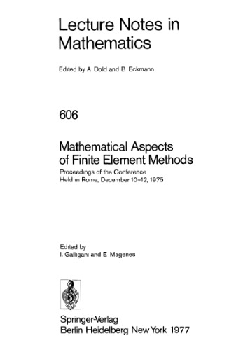 خرید و دانلود نسخه کامل کتاب Mathematical Aspects of Finite Element Methods
