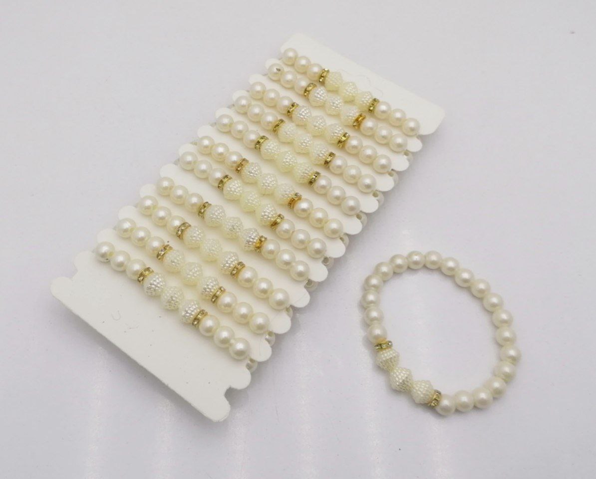 دستبند مروارید وسط طلایی