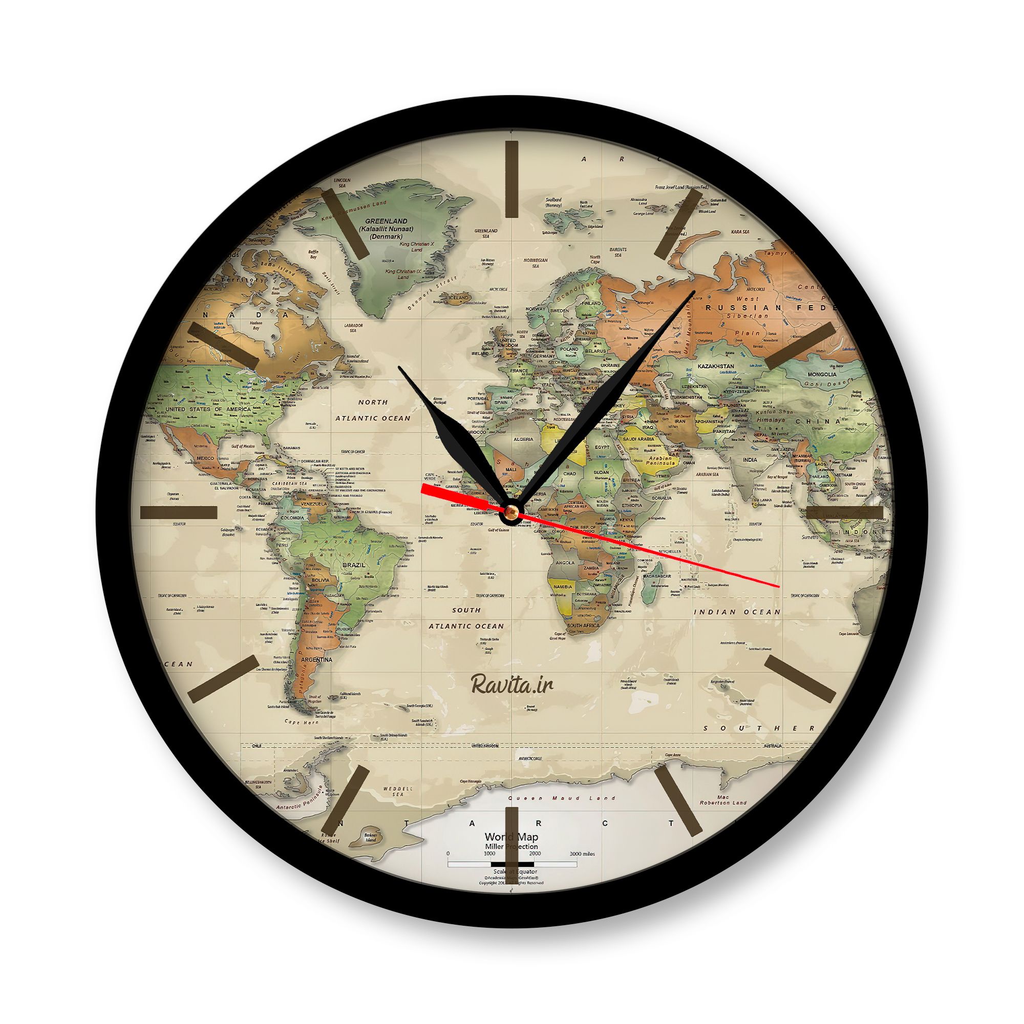 ساعت‌های دیواری راویتا طرح نقشه جهان 1999