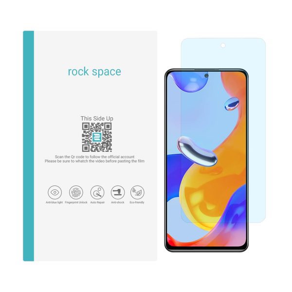 گلس شیائومی redmi note 11 pro 4G مدل نانو هیدروژل آنتی بلو برند راک اسپیس کد S