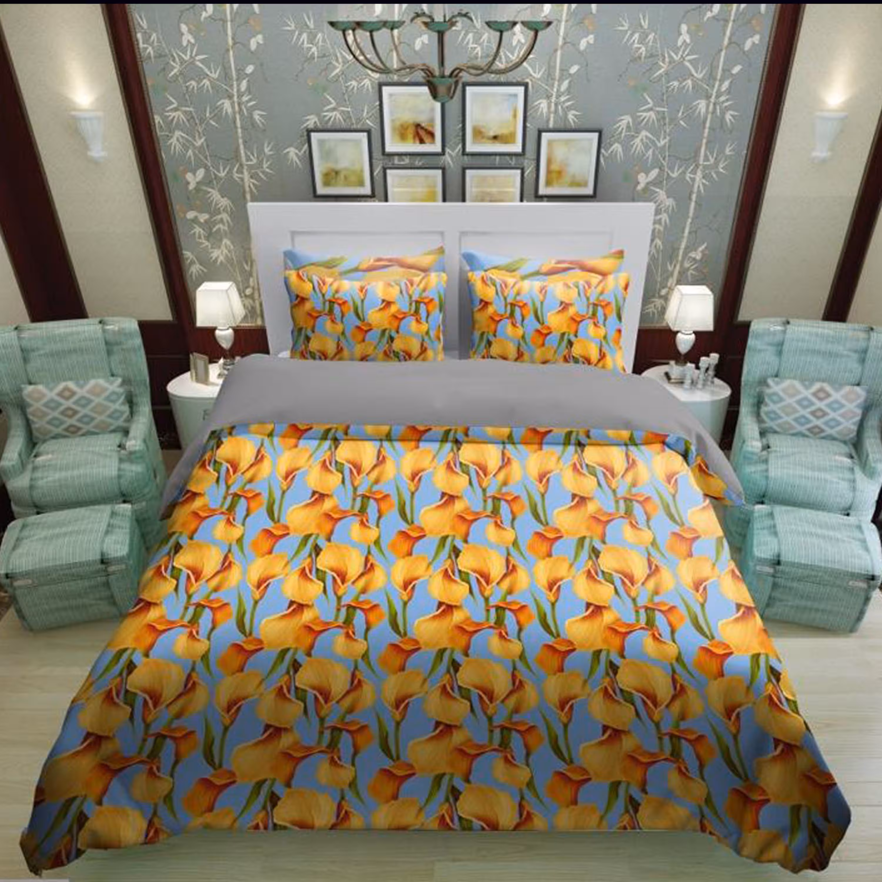 سرویس روتختی 1 نفره تنسل چاپی برندترک لند (Turk Land)  کد rs 540