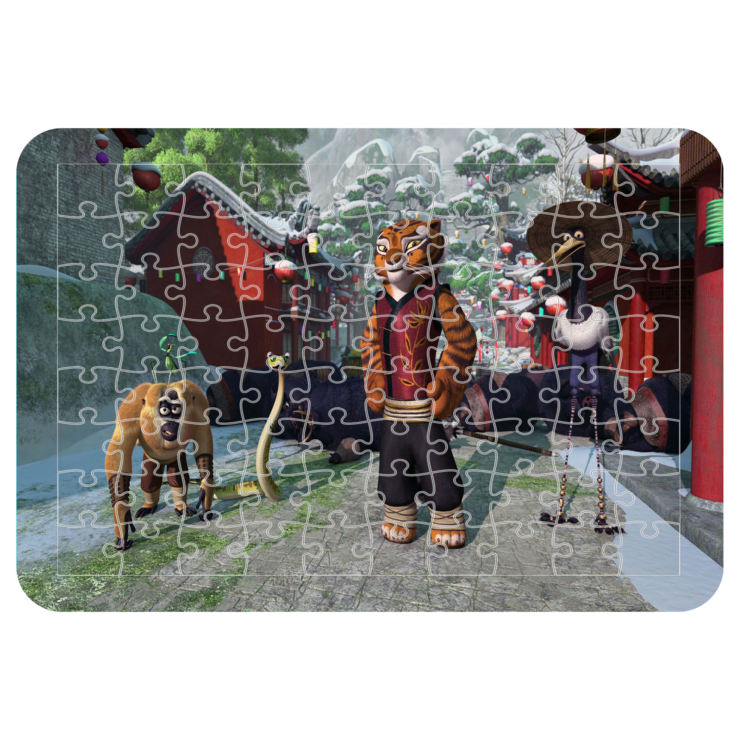 پازل 54 تکه اطلس آبی طرح کارتون پاندا کونگ فو کار مدل P1888