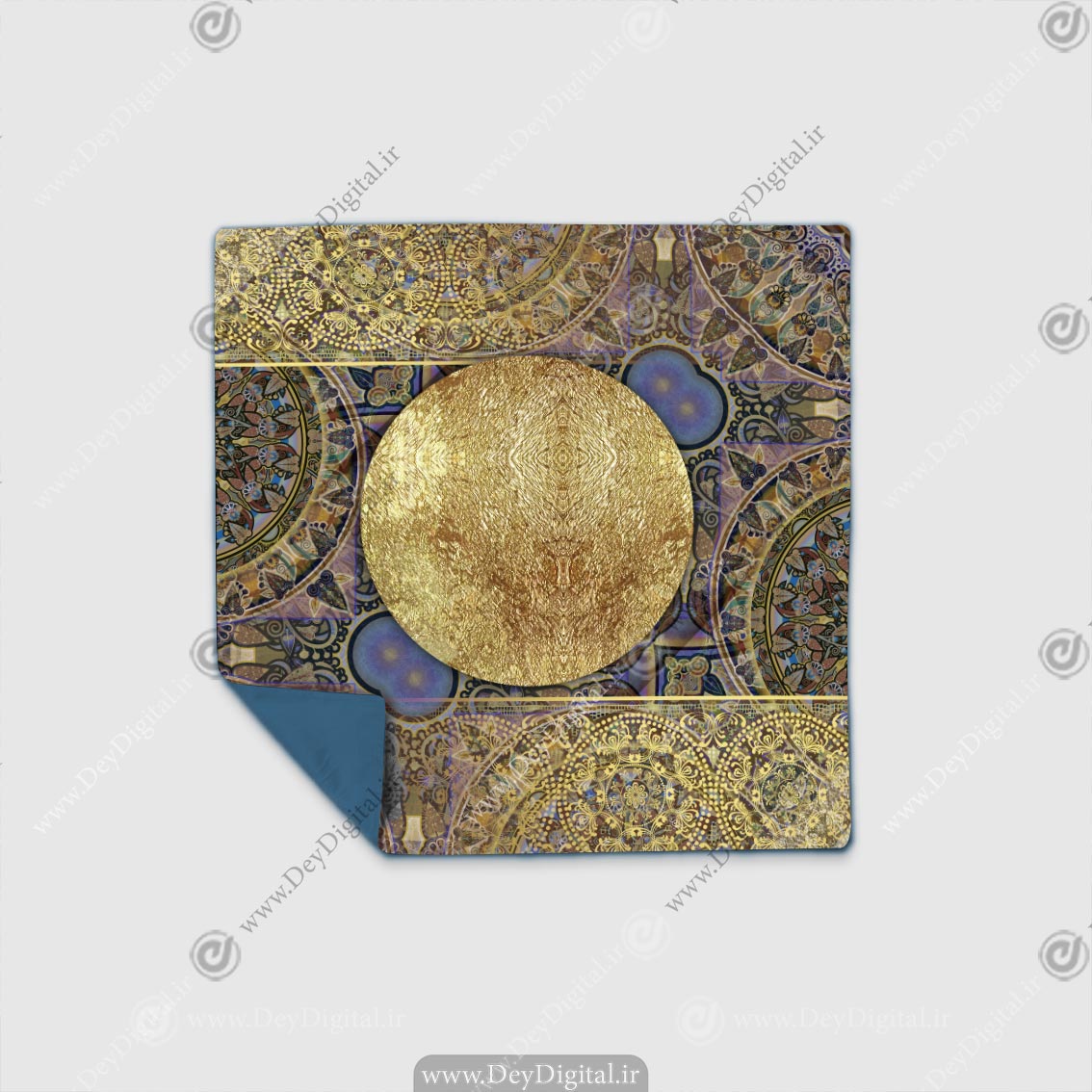 رومیزی طرح با نقش سنتی طلایی رنگ SM-12203