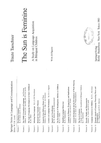 خرید و دانلود نسخه کامل کتاب The Sun is Feminine: A Study on Language Acquisition in Bilingual Children (Springer Series in Language and Communication)