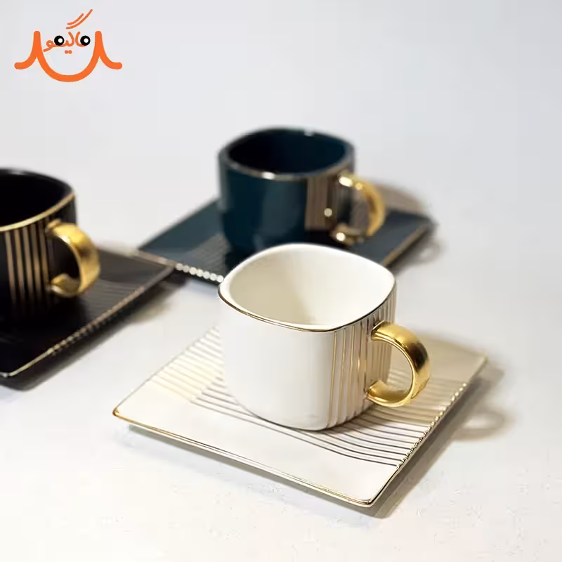 ماگ سرامیکی زیره دار طلاکوب