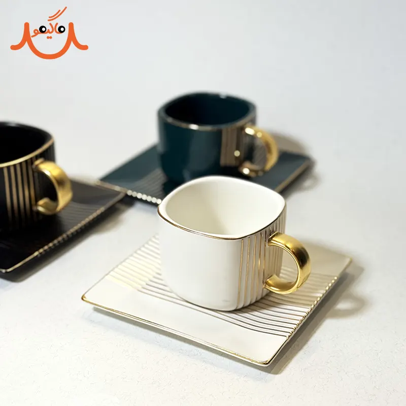 ماگ سرامیکی زیره دار طلاکوب