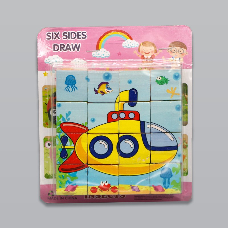 پازل مکعبی چوبی 16 تایی