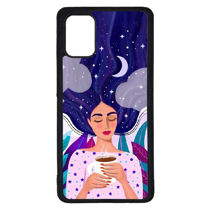 کاور طرح نقاشی دختر کد G-095 مناسب برای گوشی موبایل سامسونگ Galaxy A71 | دیجی قاب دونی