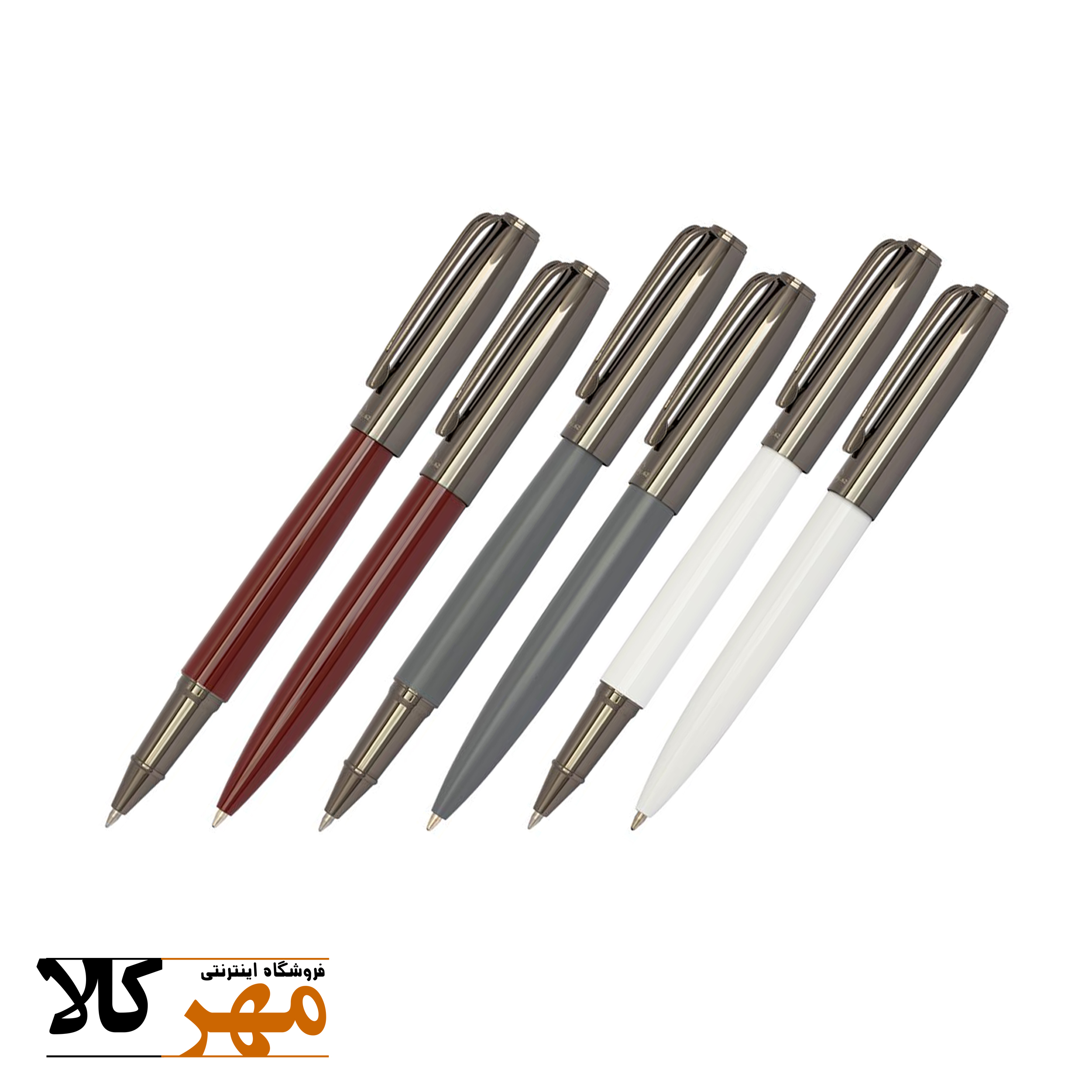 قلم ست خودکار و روان نویس رنگ استیل مدل MELODY 62