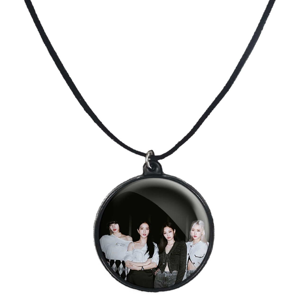 گردنبند پرمانه طرح بلک پینک کد pmb.18035 مدل دو طرفه