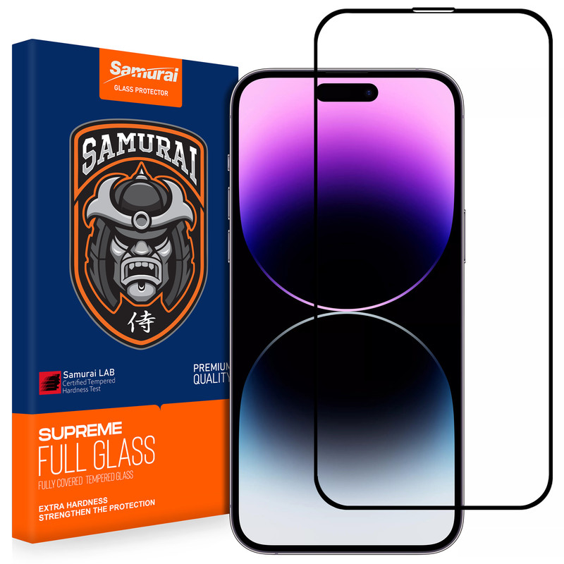 محافظ صفحه نمایش شیشه ای سامورایی مدل Glass Elite مناسب برای گوشی موبایل اپل iPhone 14 Pro Max | کالا مکس