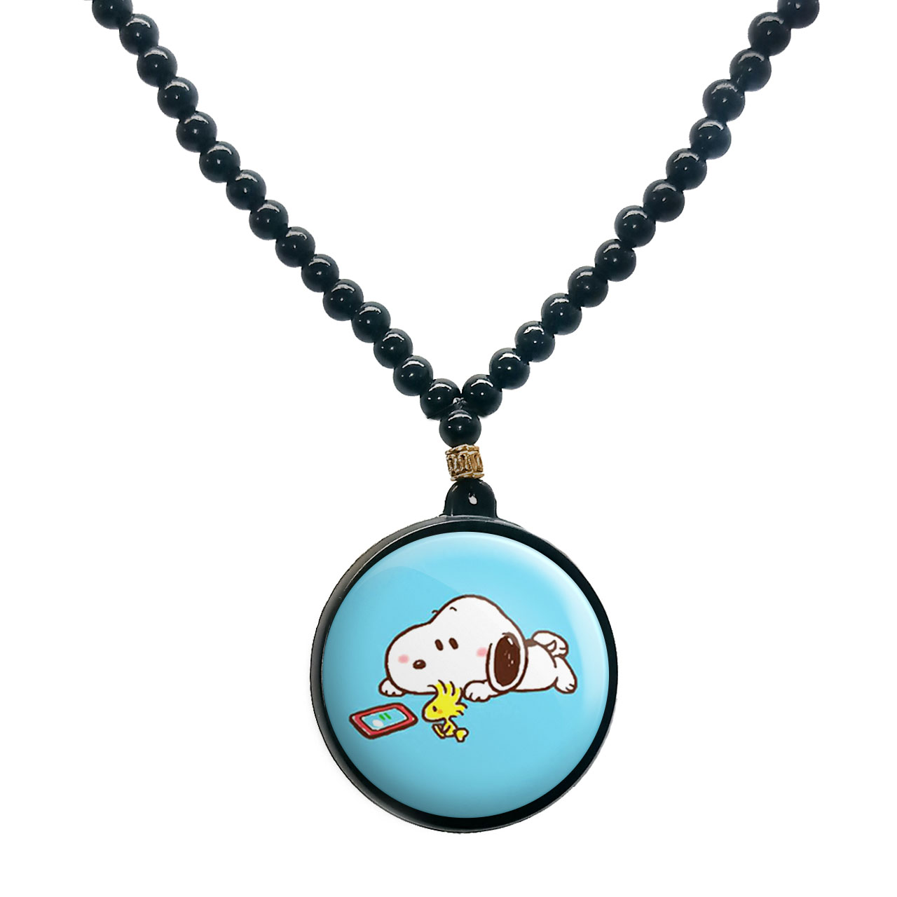 گردنبند پرمانه طرح اسنوپی کد pmd.14432 مدل دو طرفه