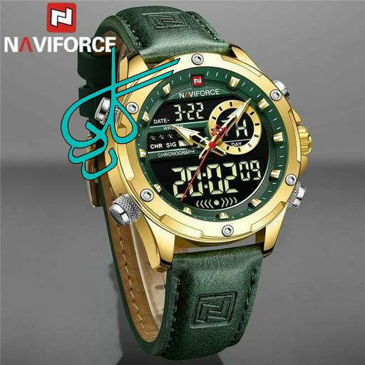 خرید ساعت مردانه naviforce موتور ژاپن جنس بند چرم دو زمانه ضدآب چراغ دار و دارای تقویم کد 1917039 - ردگل