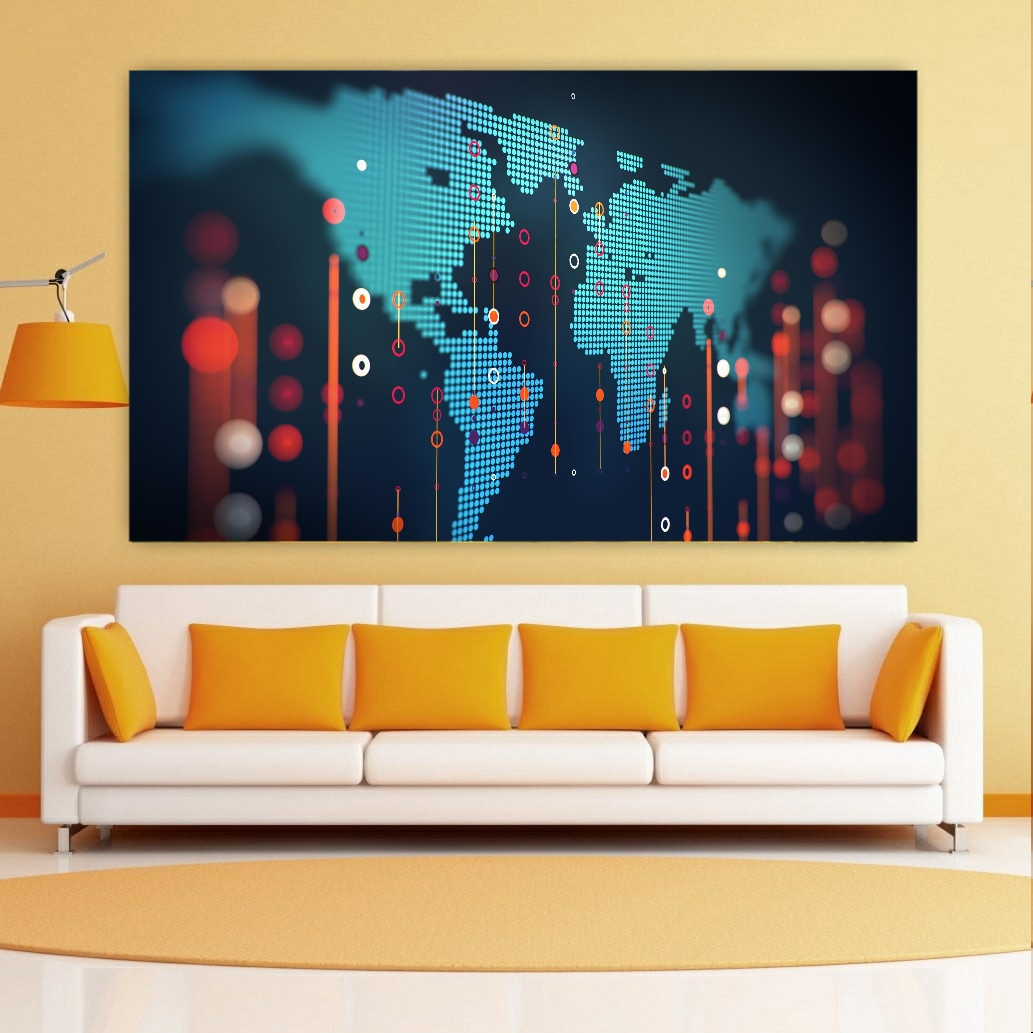 تابلو بوم طرح نقشه جهان مدل SDB1062